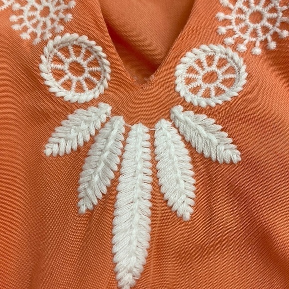 LILLY PULITZER Charlotte Tunic Top Coral Orange Embroidered Elephants Size XS - Picture 9 of 10